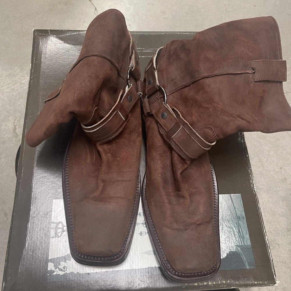 Kenneth Cole New York Brown Ankle Boots Lace-Up Suede